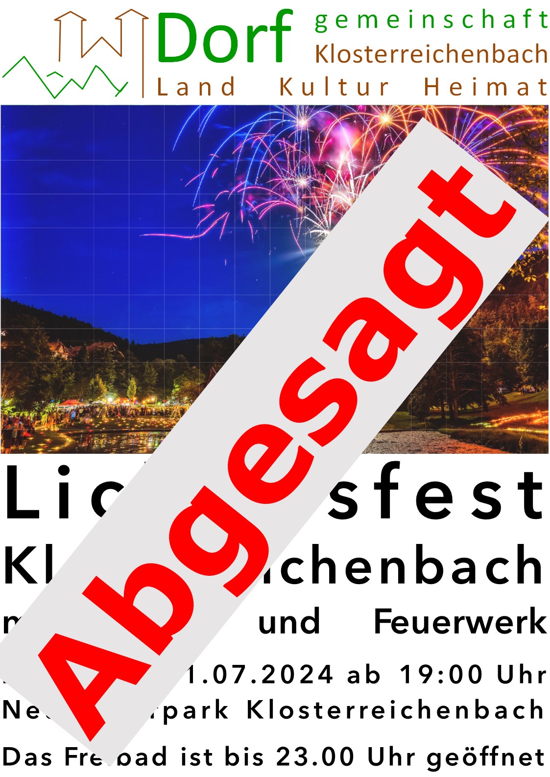 Plakat Lichtlesfest 2024 abgesagt